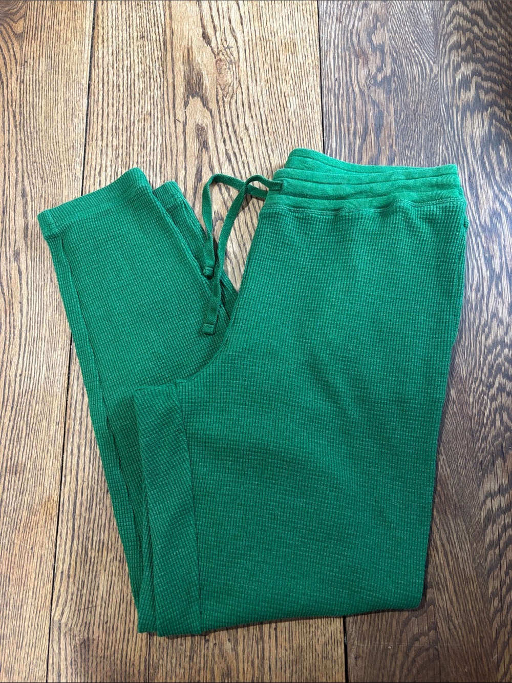 TNA Green Waffle-Knit Lounge Pants